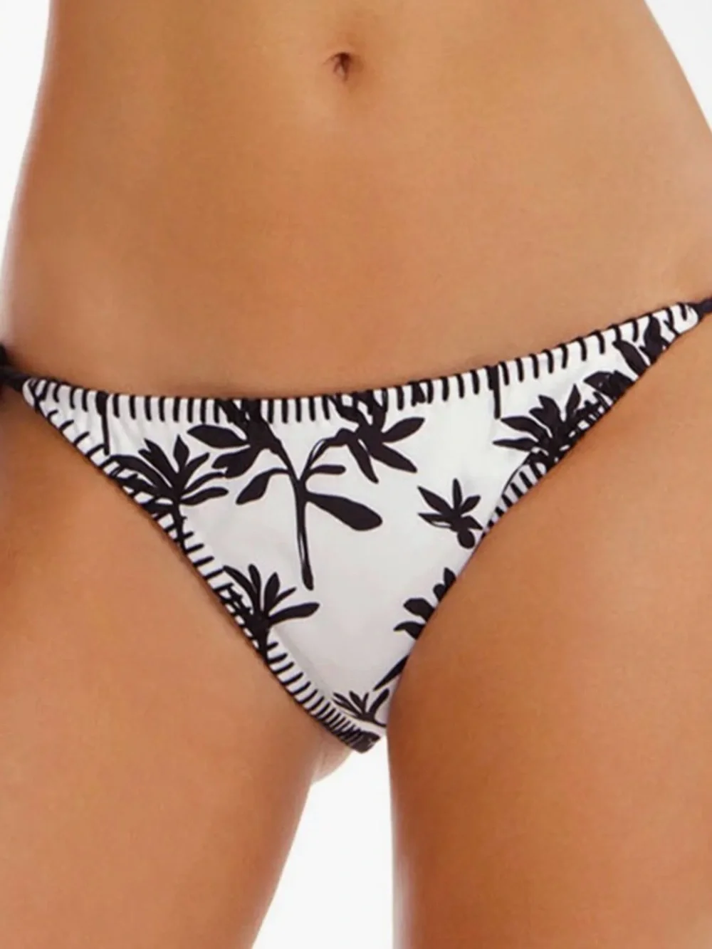 NWT Cosita Linda luxury Black & White Palm-Print Triangle Bikini Set, medium - Picture 4 of 11